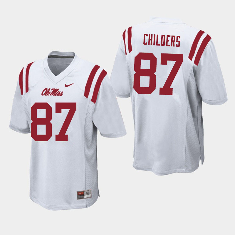 Garrett Childers Ole Miss Rebels NCAA Men's White #87 Stitched Limited College Football Jersey AVL0158QA